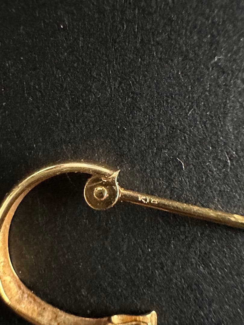 K18 ピアス　フープ&ボール(丸玉) 両耳