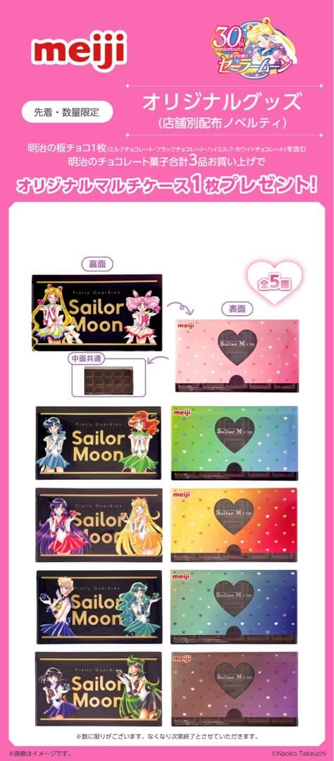 【新品】美少女戦士セーラームーン　オリジナルマルチケース　全5種セット