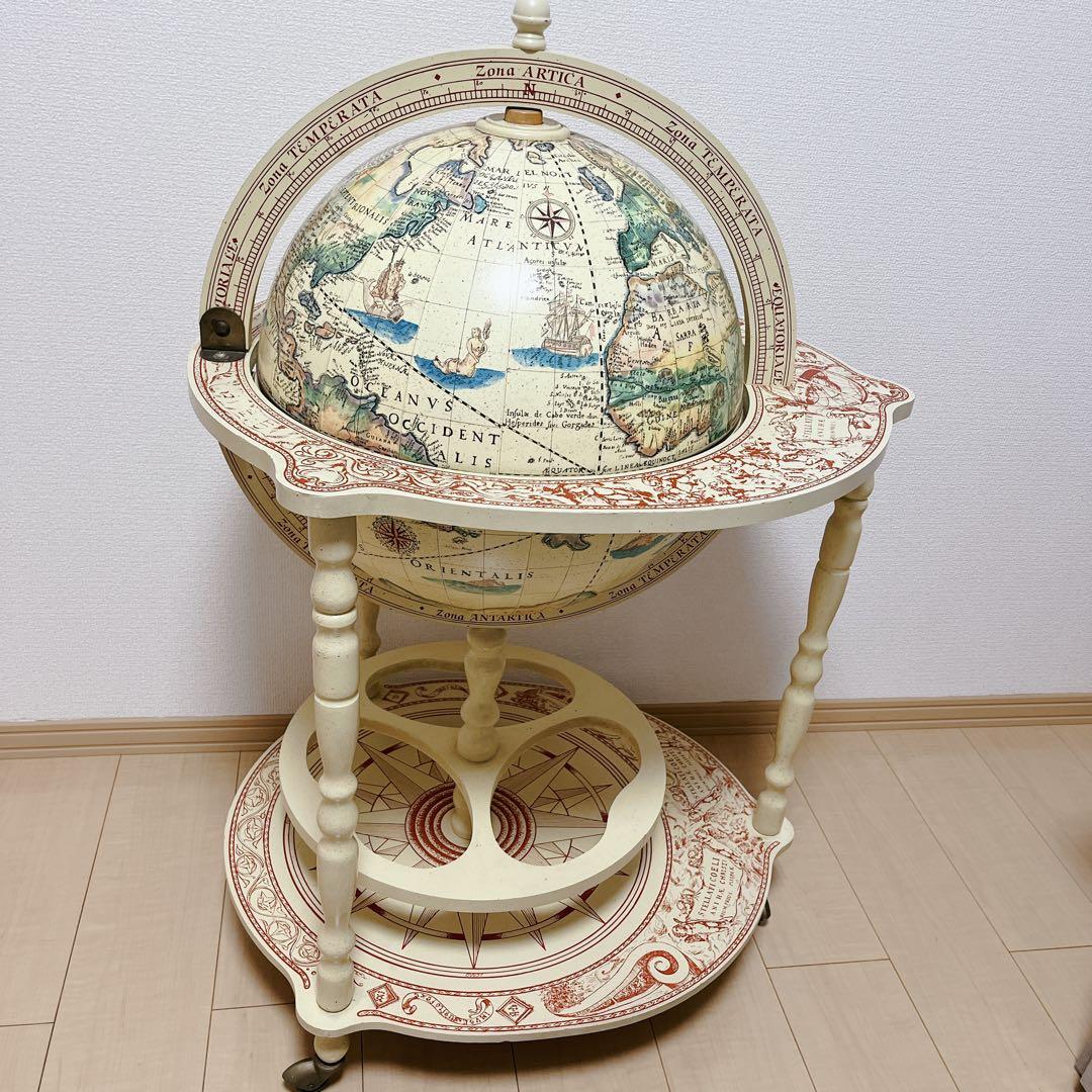 ✨️希少✨️ アンティーク調 地球儀型 ワゴン ワイン バーキャビネット