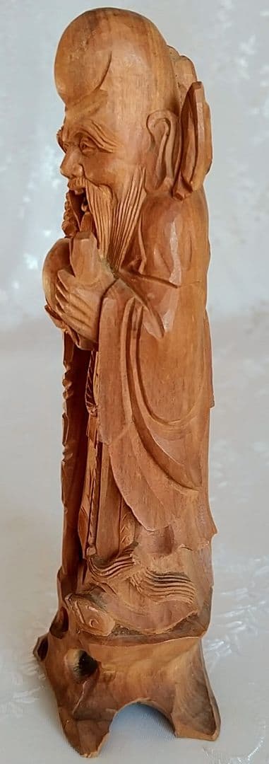 寿老人立像 七福神 #568 ◆白檀 木彫 仏像