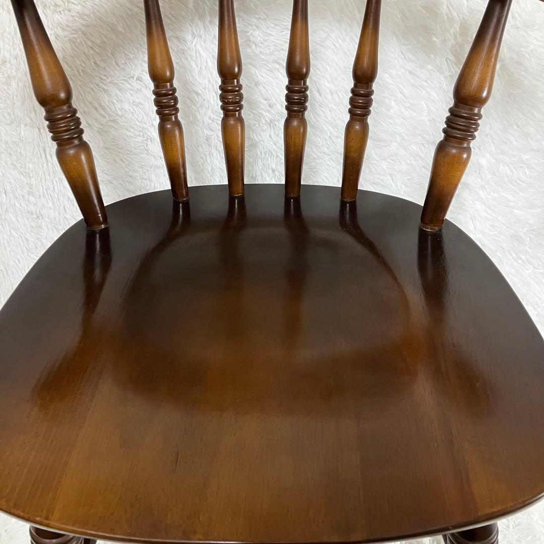 飛騨産業　キツツキ　ウィンザーチェア　2脚セット　ダイニング　クラシック　茶色