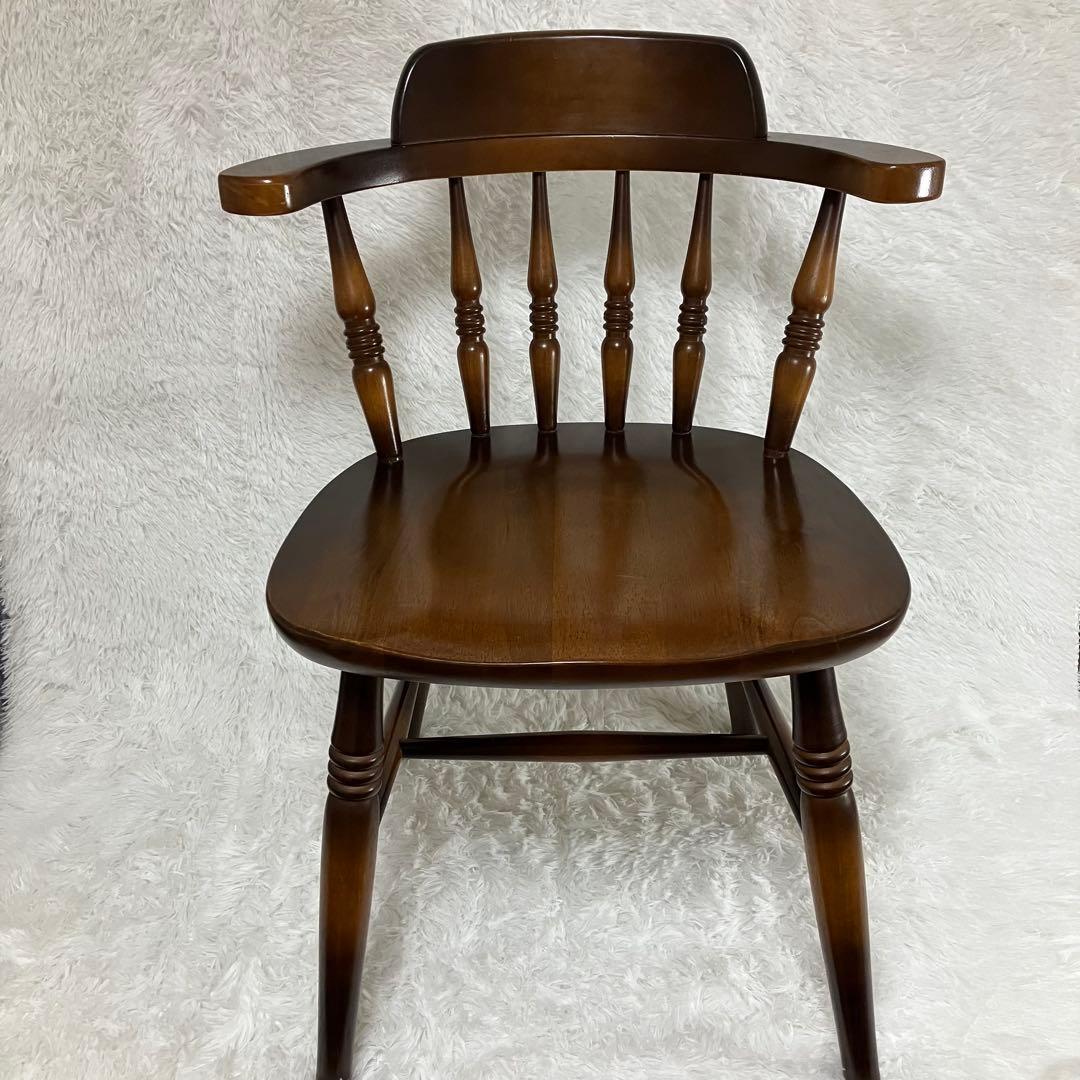 飛騨産業　キツツキ　ウィンザーチェア　2脚セット　ダイニング　クラシック　茶色