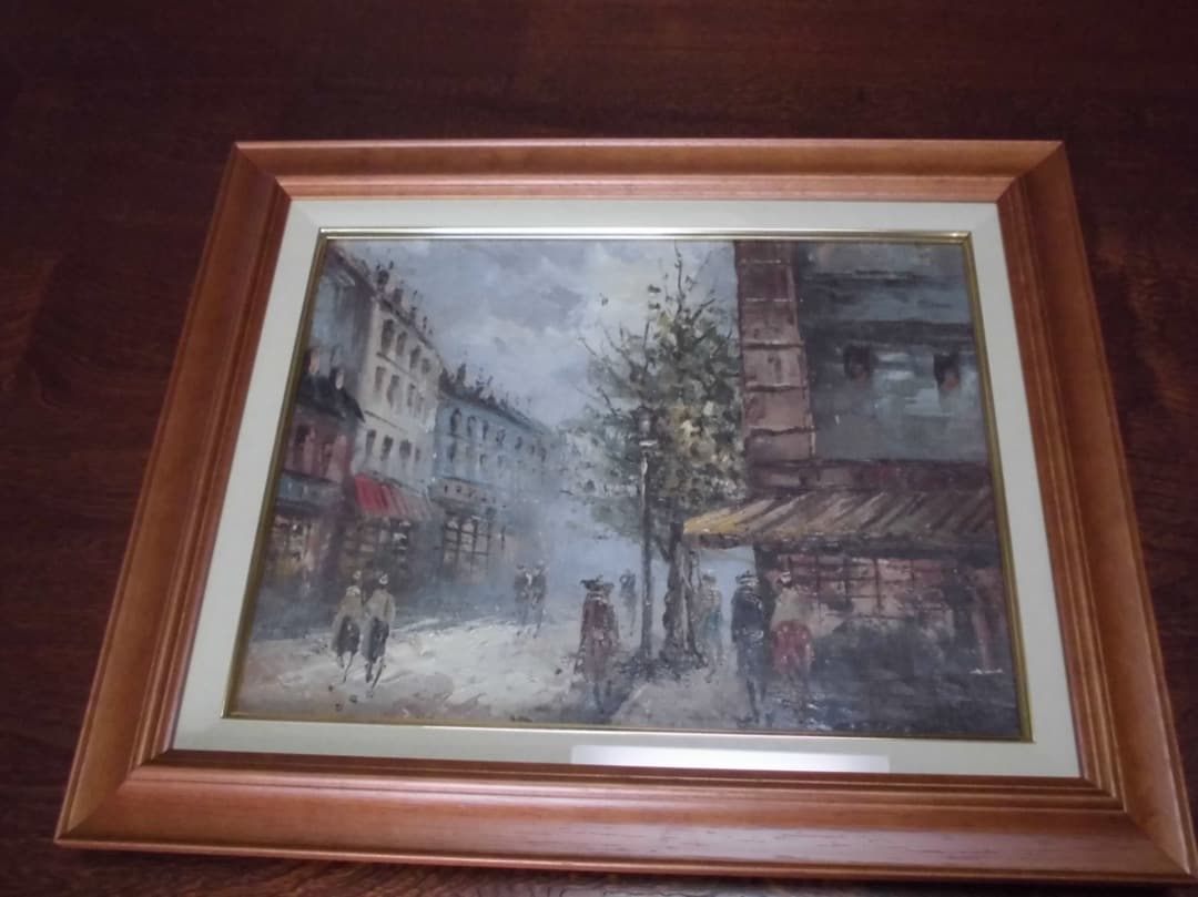 街灯と立木　佐伯祐三　F6 油彩画