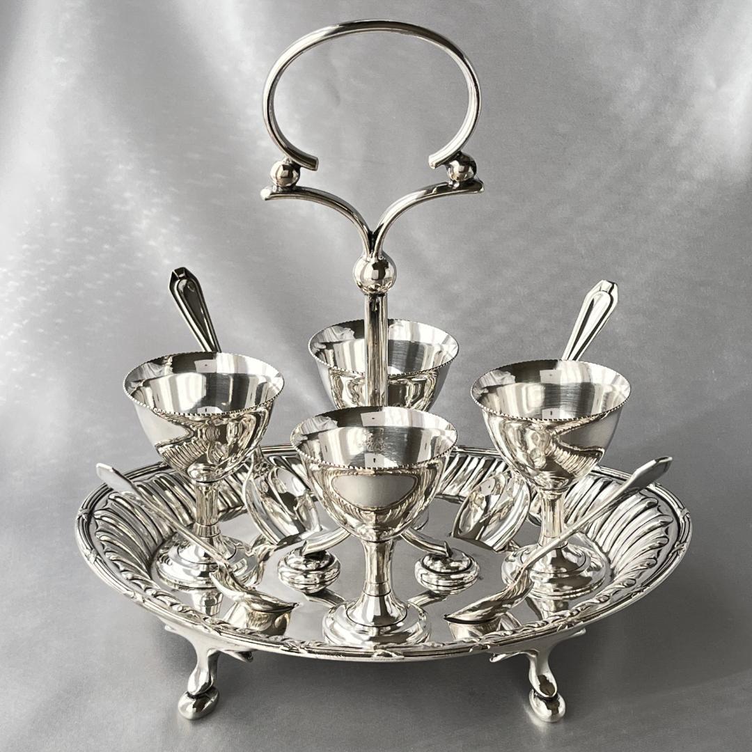 【John Sanderson 】エッグセット 4名用 エッグカップ