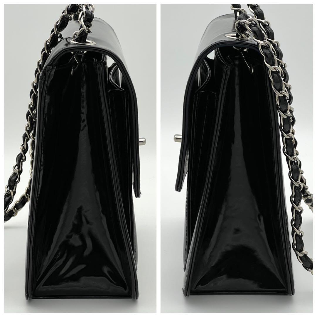 CHANEL シャネル パテント チェーンショルダーバッグ ブラック 斜め掛け