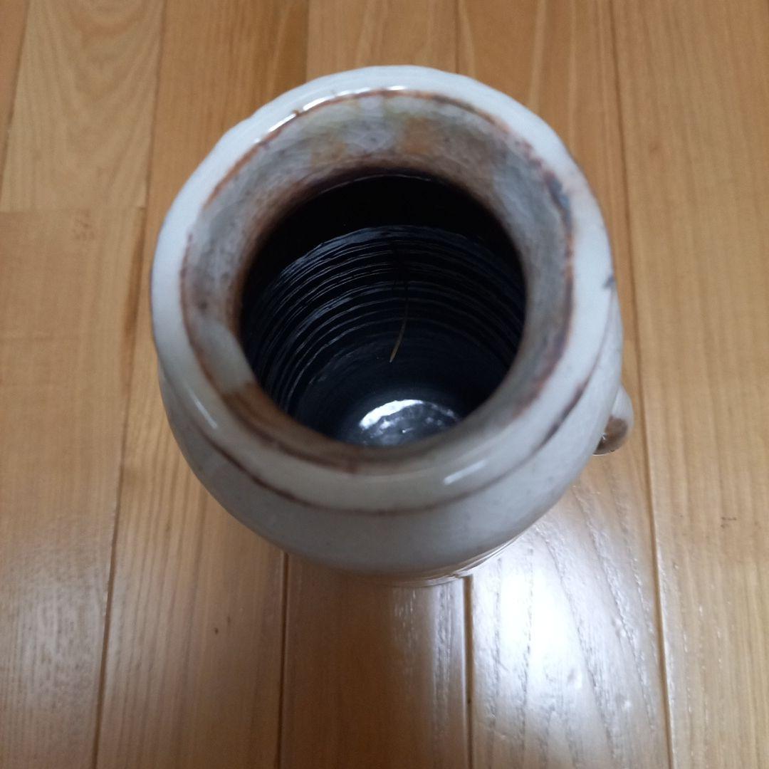 萩焼耳付き花瓶　煌雪窯　清水啓功　共箱付属　陶歴付属➕益子系統？の花瓶付属