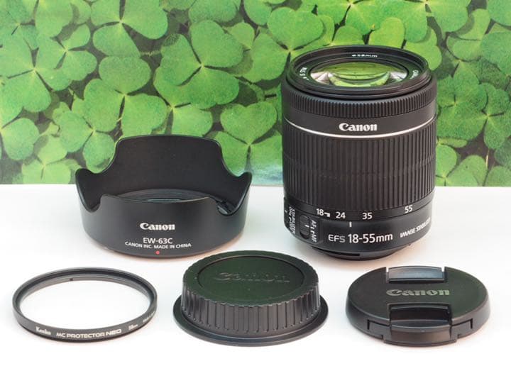 【美品】キヤノンEF-S18-55mm STM 標準ズームレンズ⭐️フード付⭐️