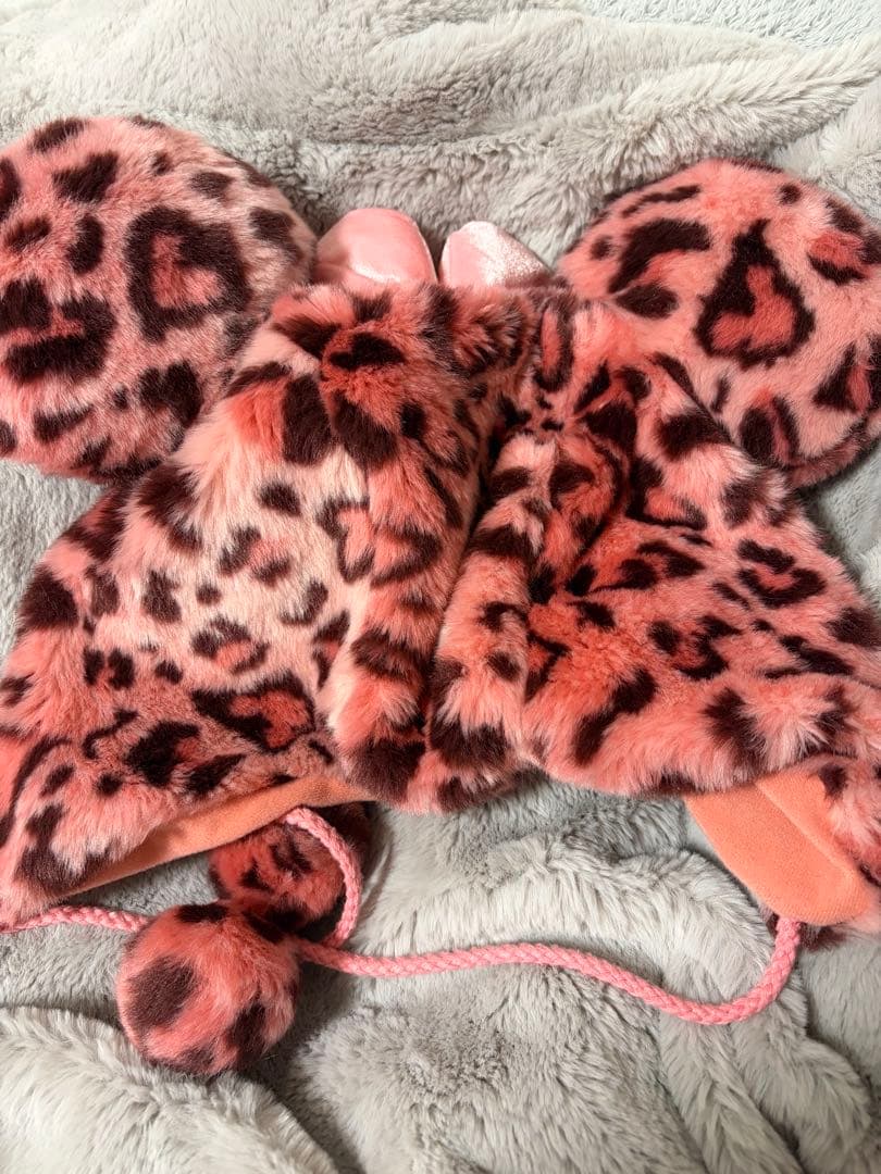 ディズニー ファンキャップ ヒョウ柄 ピンク