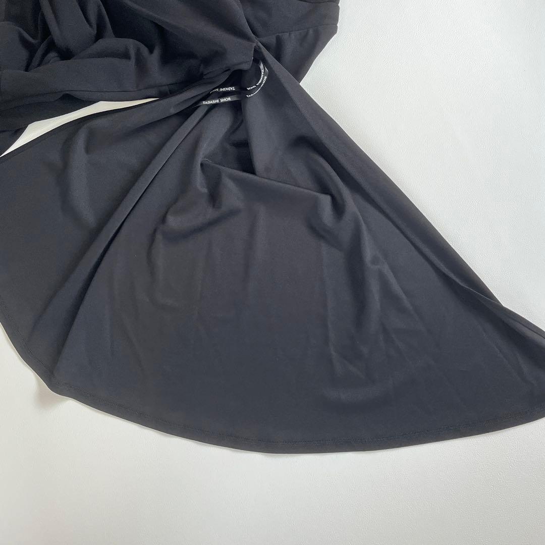 未使用✨ タダシショージ ワンショルダースリットロングドレス　ワンピース　黒