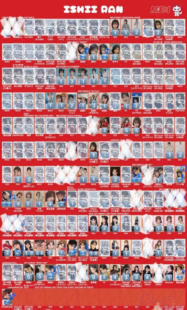 即購入❌ 値下げ⭕️ ME:I ミーアイ 石井蘭　RAN トレカ まとめ