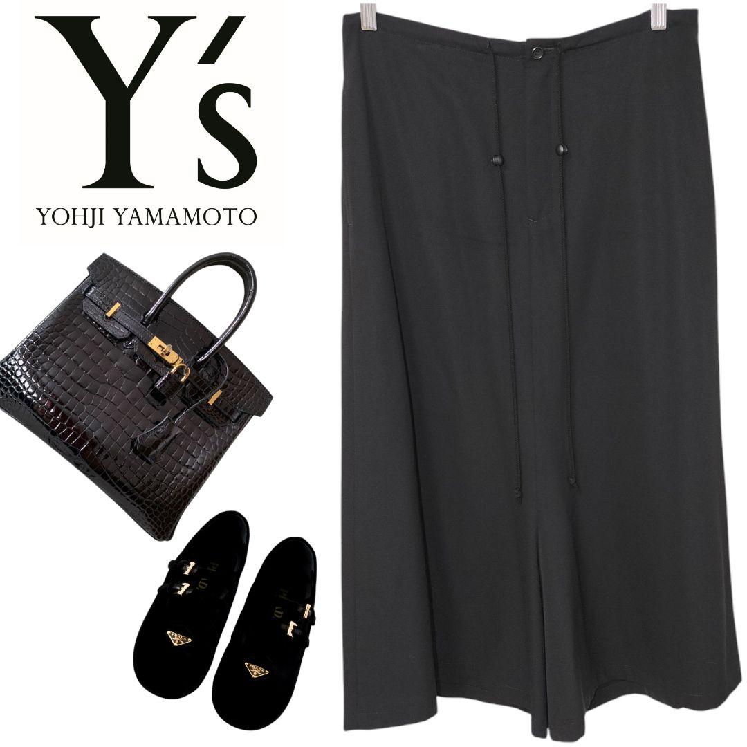 【希少】Y's ワイズ ルーズ ガウチョ パンツ ブラック黒 L イージーパンツ