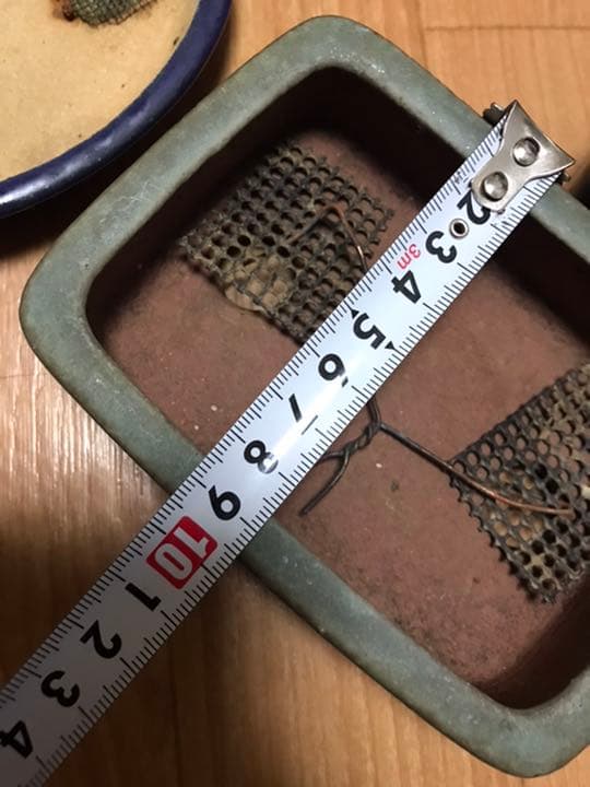 盆栽鉢　時代ミニ盆栽鉢燿山長方鉢2個山野草サボテン多肉植物