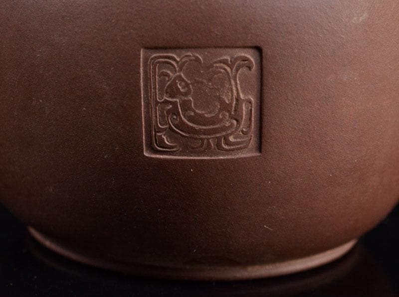 中国　紫砂　朱泥　急須　茶壷　陸羽一九八七年銘　V　R5346