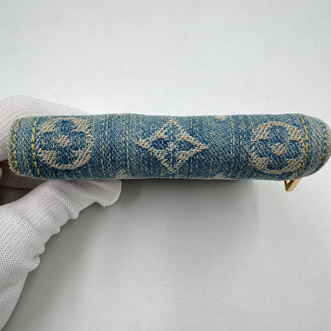 美品✨LOUIS VUITTON デニム　ケース　モノグラム　ラウンド