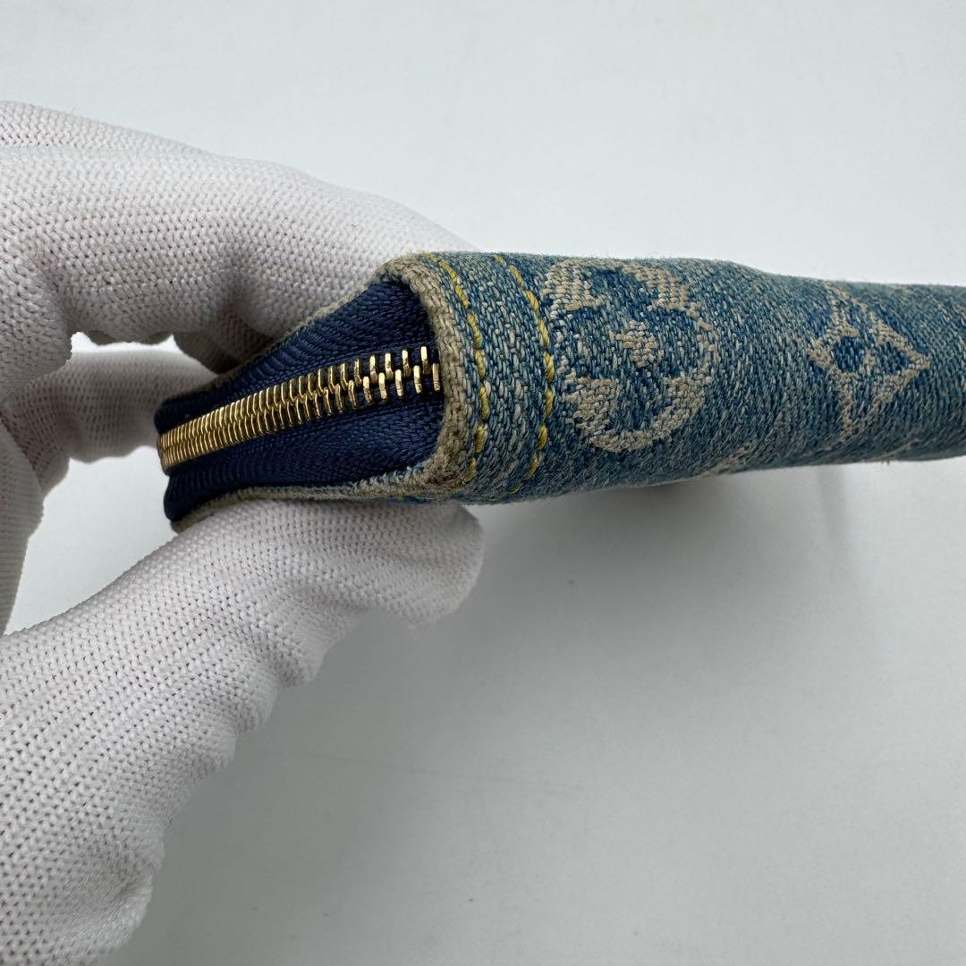 美品✨LOUIS VUITTON デニム　ケース　モノグラム　ラウンド