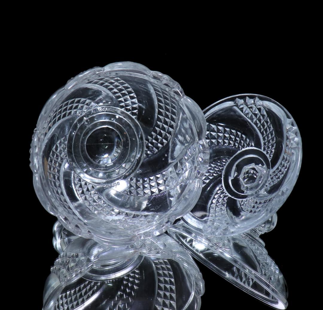 オールド・バカラ 稀少 蛇柄 大型 サーペンティン 蓋物 ボンボニエール