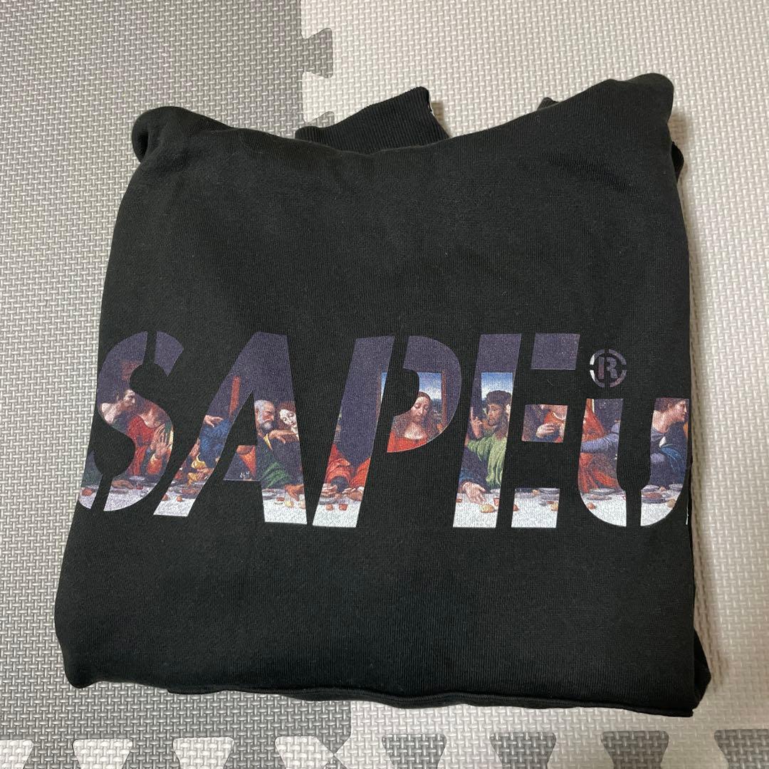 SAPEurブラック フード付きパーカー　メンズM