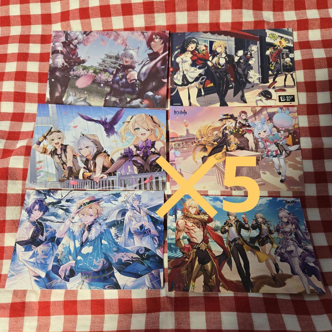 原神 ゼンゼロ 崩壊スターレイル 広島 ポップアップ ポストカード 5セット