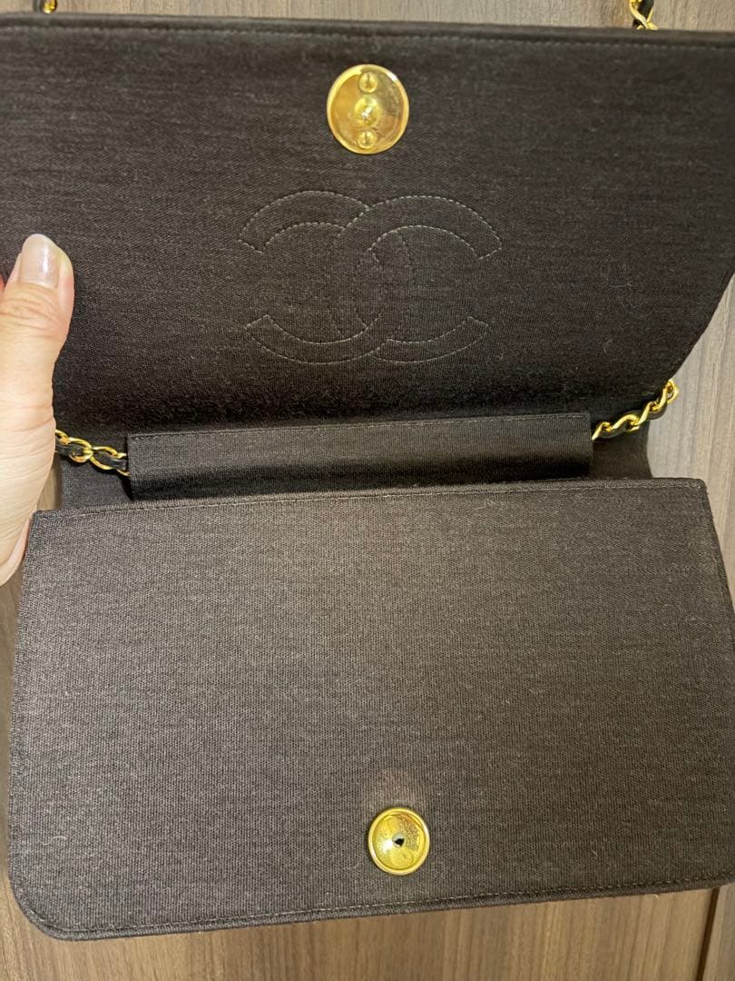 【美品級】CHANEL（シャネル）チェーンショルダーバッグ　マトラッセ　コットン