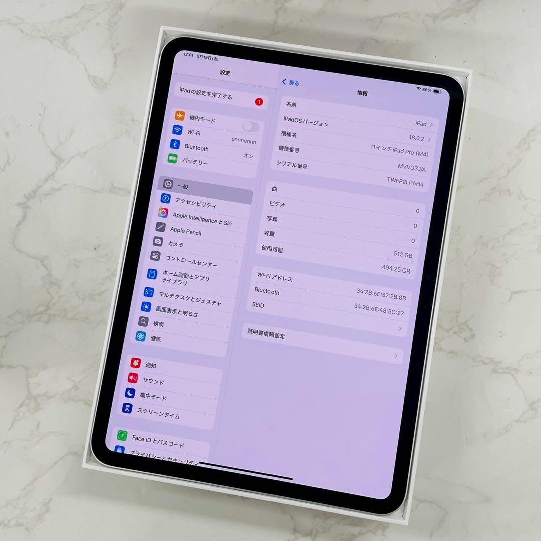 iPad Pro M4 11インチ 第5世代 Wi-Fi 512GB