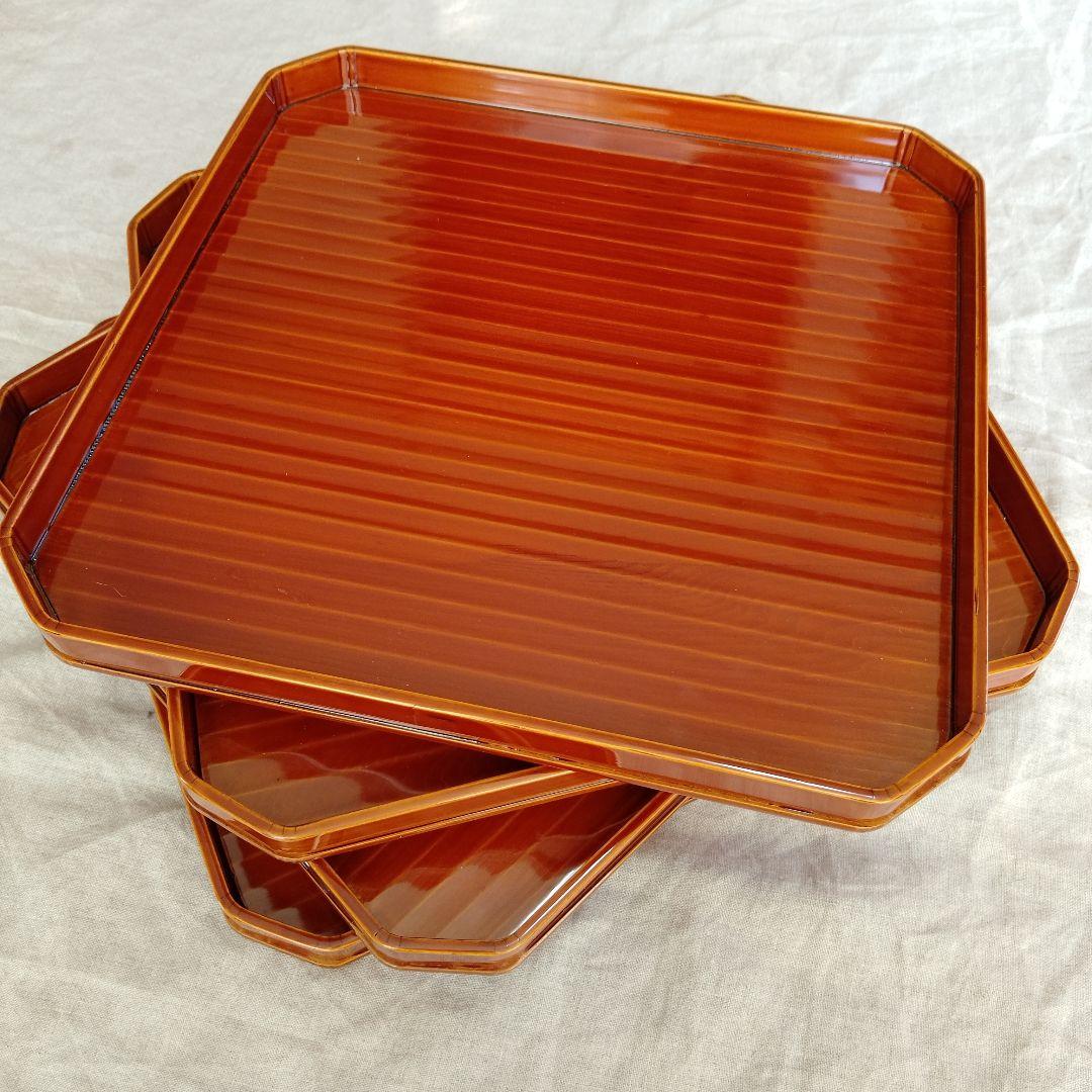 飛騨春慶　懐石膳　四角盆　4枚