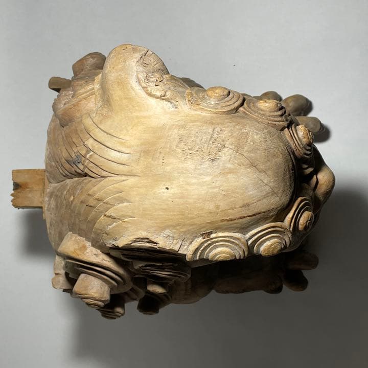 ◆希少品 木鼻獅子 木彫 仏教美術 室町時代◆