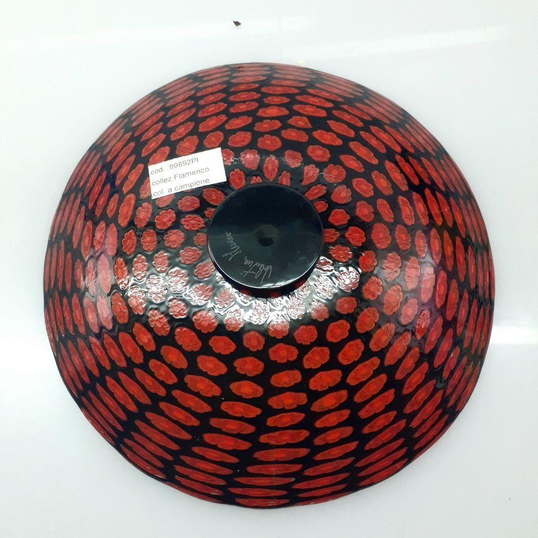 MURANO LINEA GLASS ムラノ レッド ミルフィオリ プレート 皿