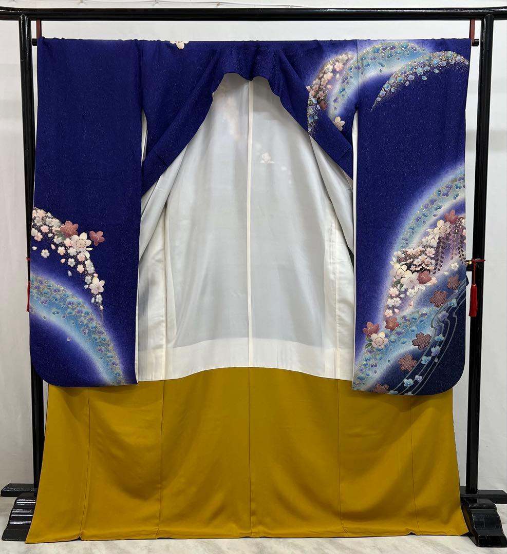 振り袖　フルセット　長襦袢付　成人式　金彩加工　刺繍入り　金通し　673