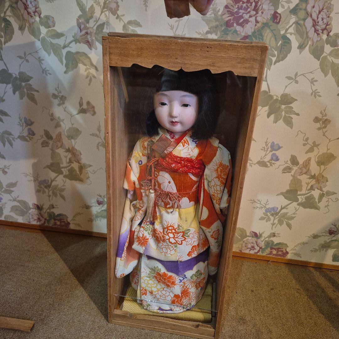 市松人形 木製ケース付き