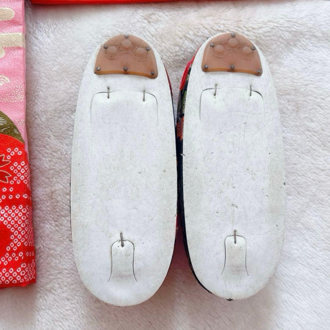 七五三　7歳　四つ身　正絹　子供　着物　作り帯　女の子　長襦袢　フルセット