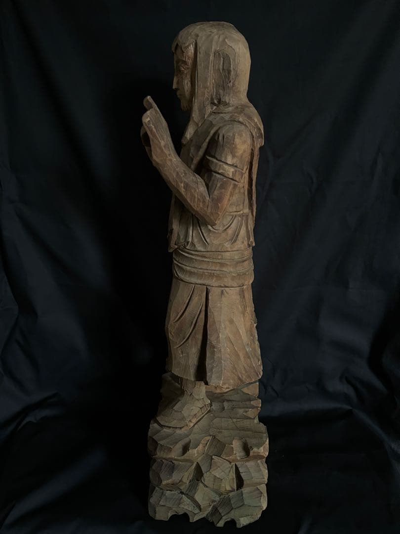 木彫 時代 仏像 70cm 菩薩立像 観音立像 仏教美術 木製 聖徳太子