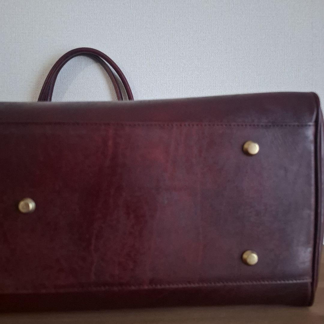 【本革】　旅行鞄　バッグ　ヴィンテージ　ワインレッド