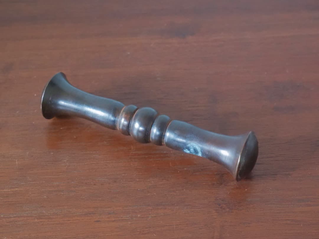 甫安乳鉢　乳棒　鉢　銅製　薬学　薬研　金属工芸　1710g　箱付　Q2315