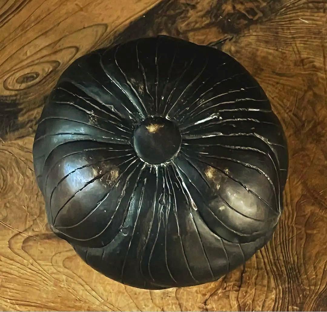 中国/李朝 仏教美術 時代 希少 蓮型 黄銅 漆喰塗り 香炉