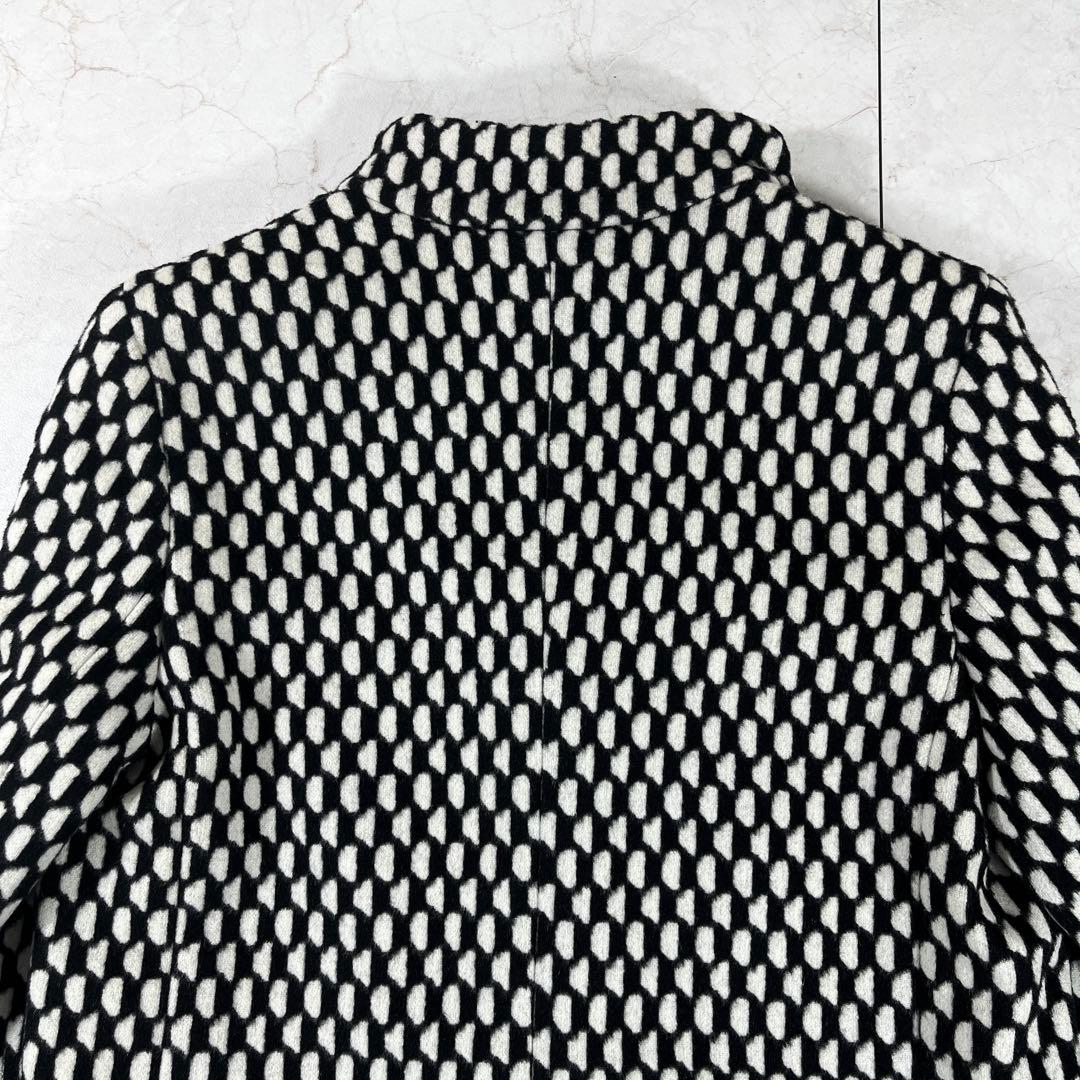 ✨極美品 マックスマーラ 白タグ 格子チェック スタンドカラーコート アルパカ混