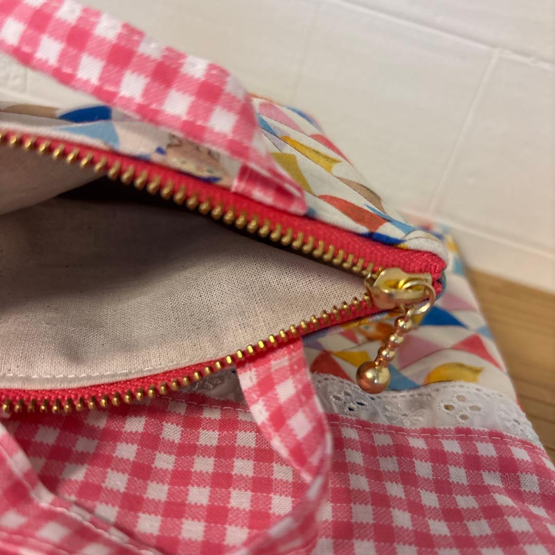 きまぐれSALE ユキエモン　巾着　12cmファスナーポーチ　ハンドメイド　お得