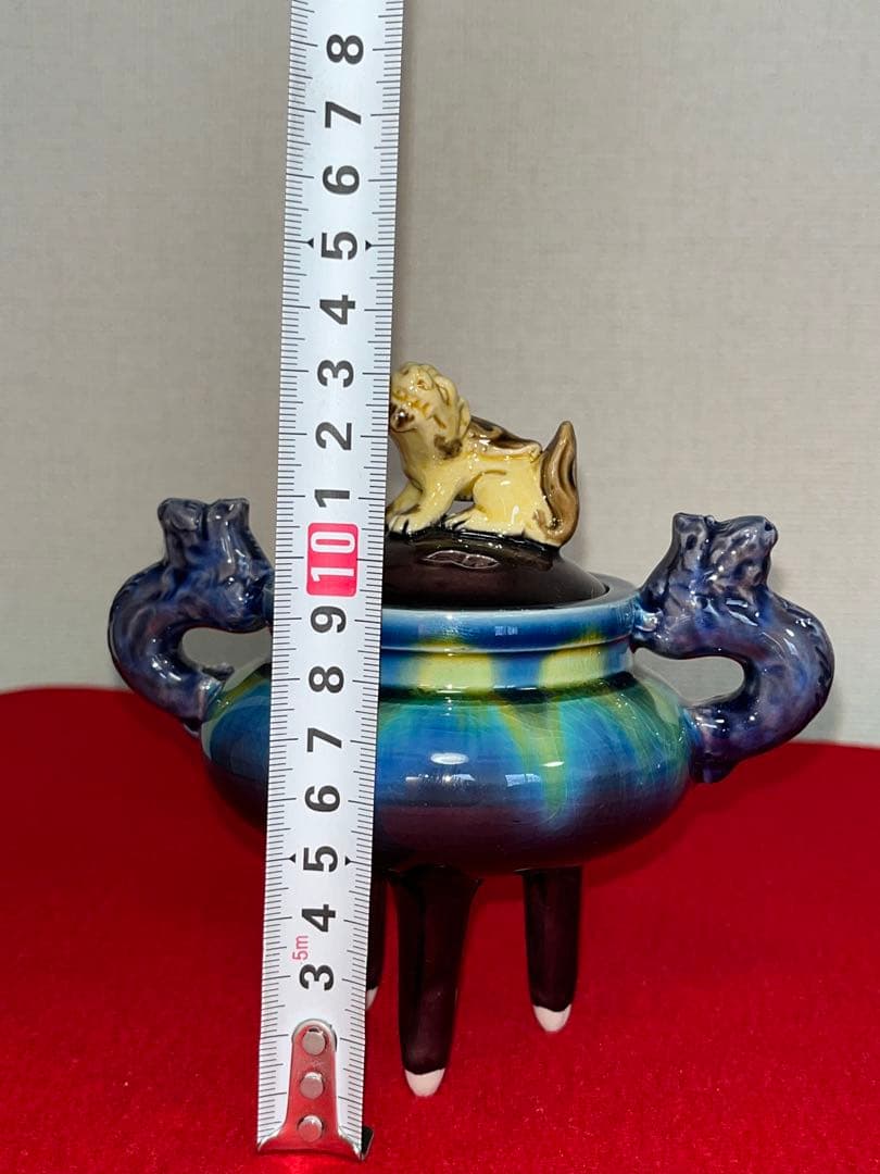 人間国宝 柳雨軒 三代 徳田八十吉(正彦銘)  彩釉 香炉 管理T148