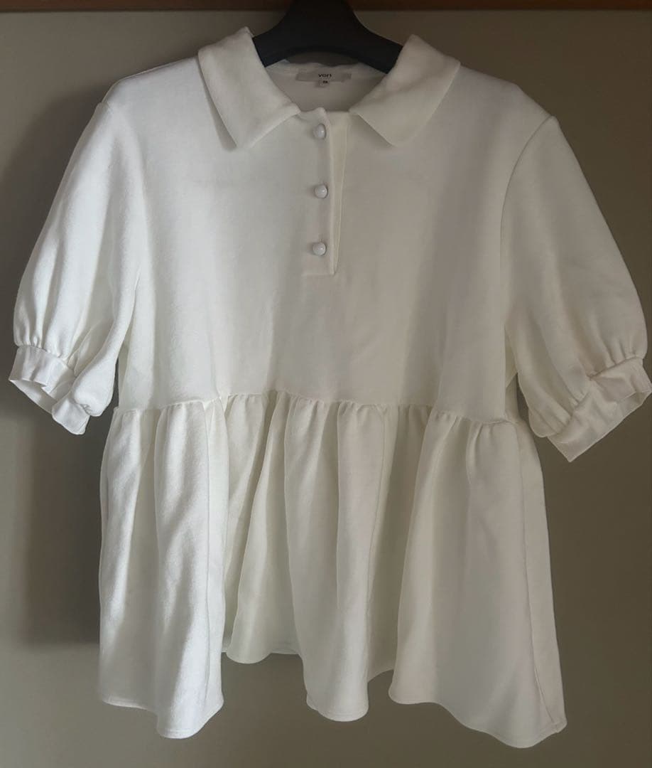 yori ヨリ オーガニックコットンパイルポロカットソー38 ホワイト