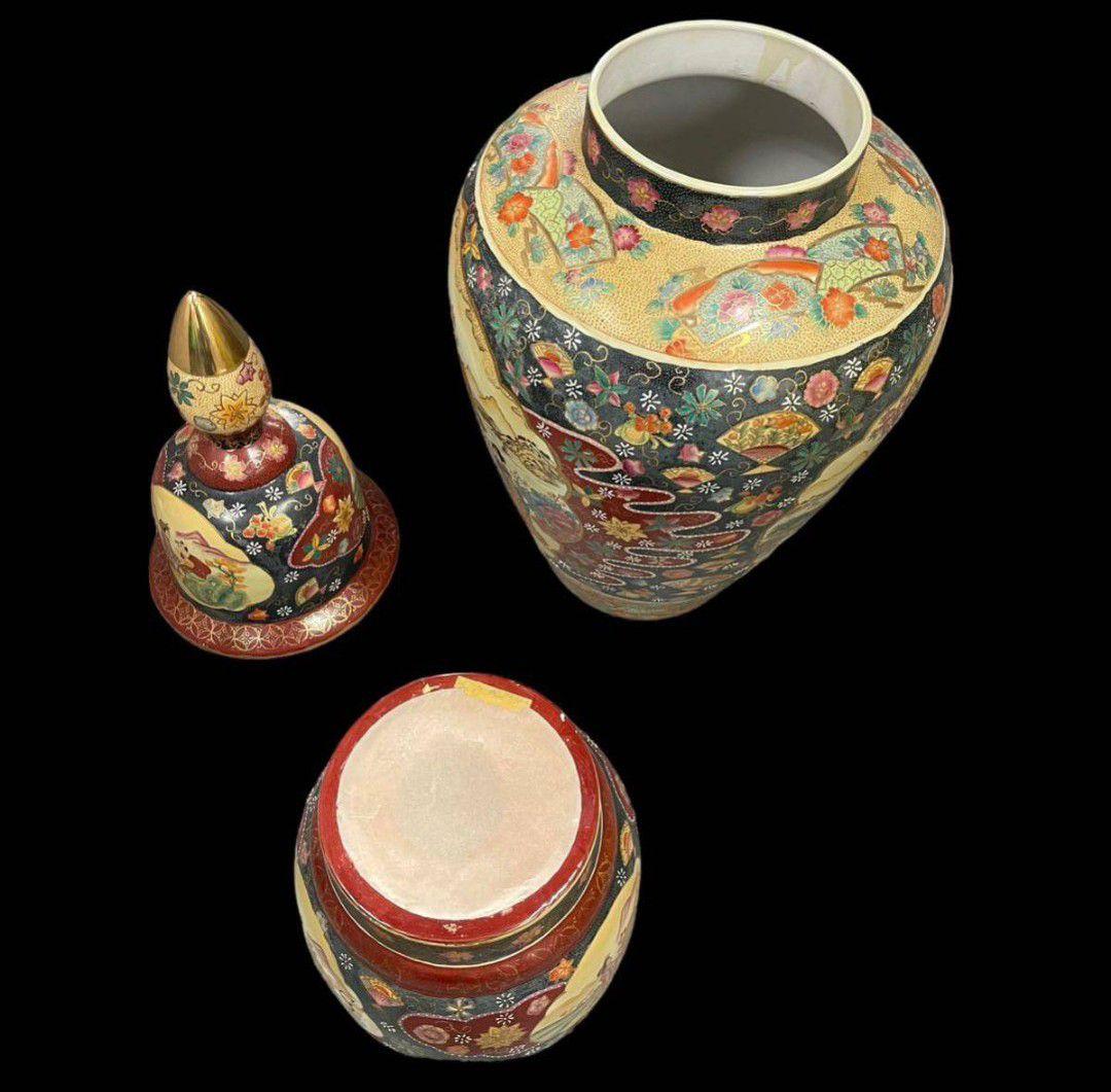 【特大 美品】薩摩焼 沈降壺 高さ約130cm 特大 大型 花瓶 古中国 飾り壺