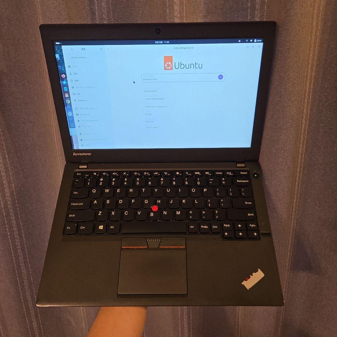 LenovoThnkpadX250 Linux 8GBメモリ