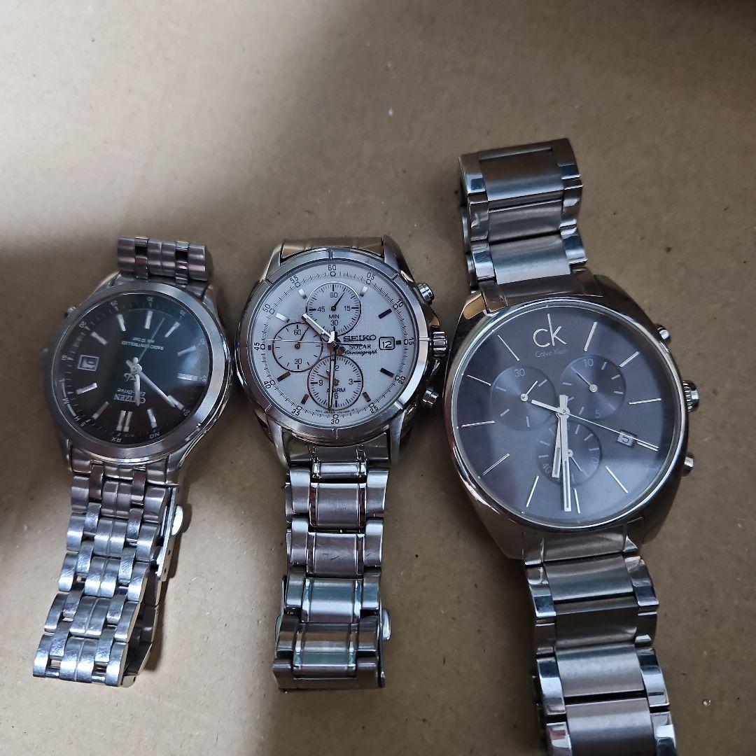カルバンクラインメンズ腕時計K2F271クロノグラフ他ジャンク品セイコウシチズン
