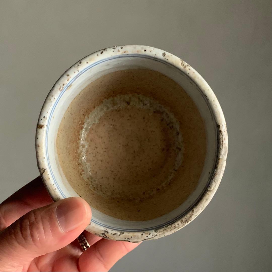 呉須染付 筒茶碗 火入れ 茶道具 古美術 古道具 アンティーク