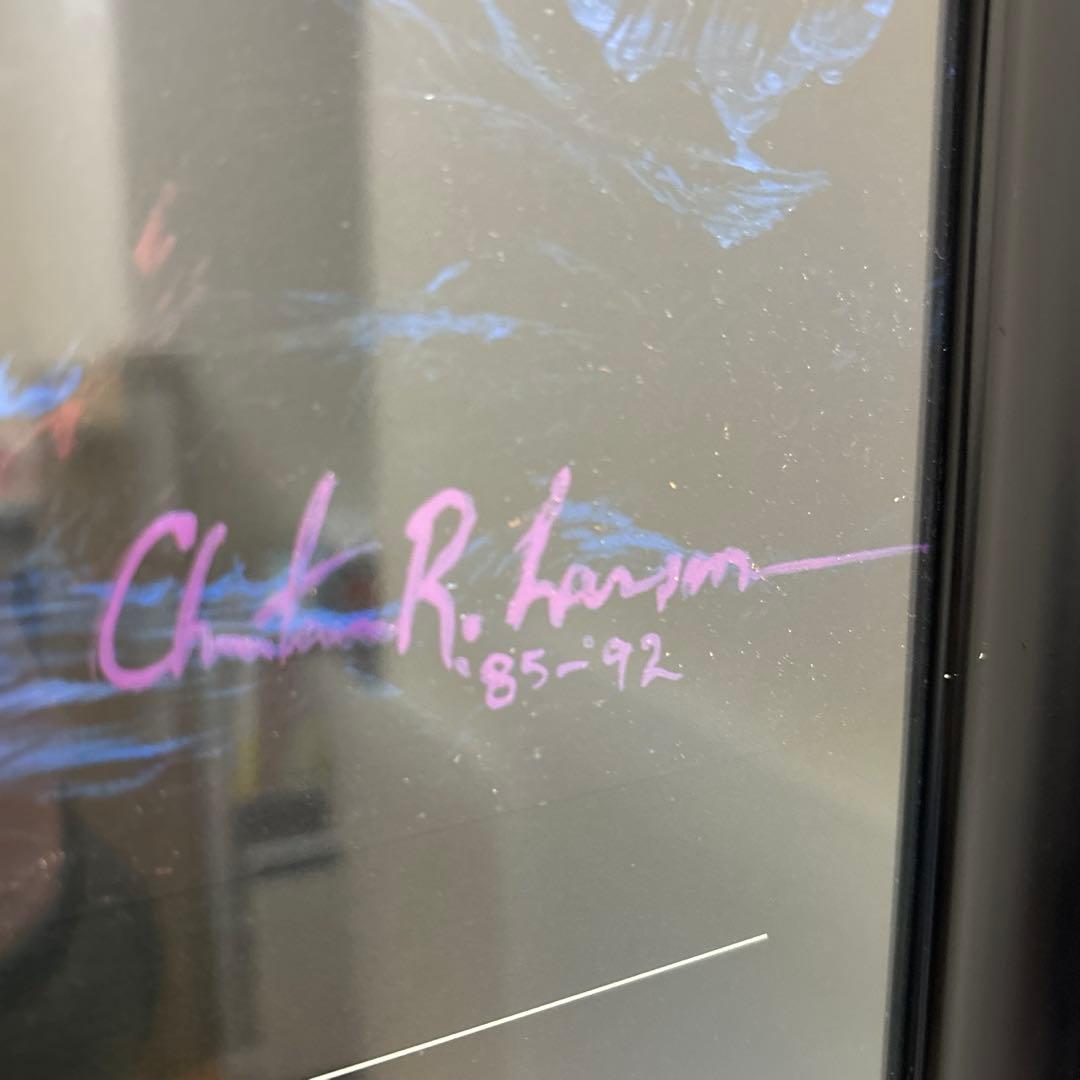 ラッセン　ロマンスオブザシー　夕日　サンセット　クジラ　風景　版画　額入り