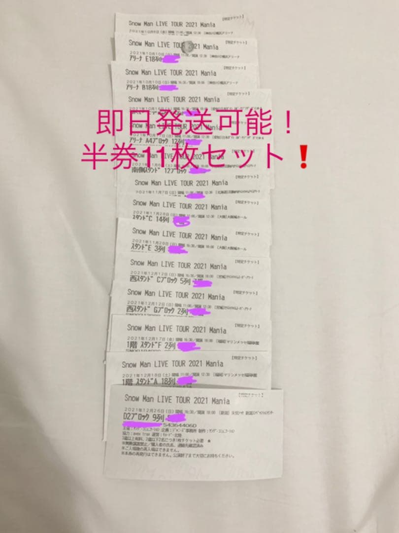 スノマニ　半券 11枚セット　Man