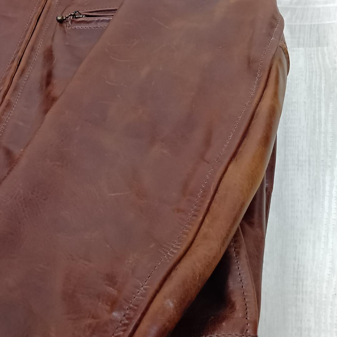 エアロレザー/レザージャケット/ハーフベルト/ブルゾン/ライダース/襟ボア/馬革