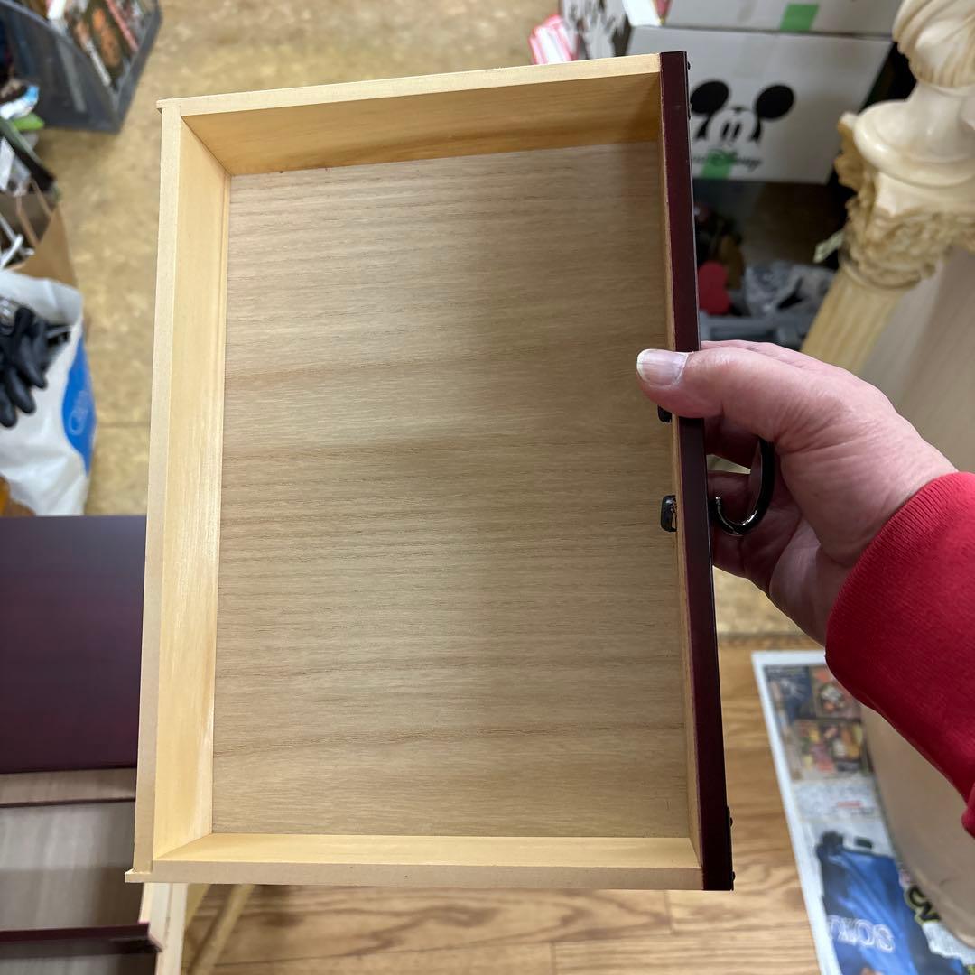 【美品・箱付】仙台箪笥 三ツ引 溜塗（ためぬり） 小物入れ 伝統工芸品