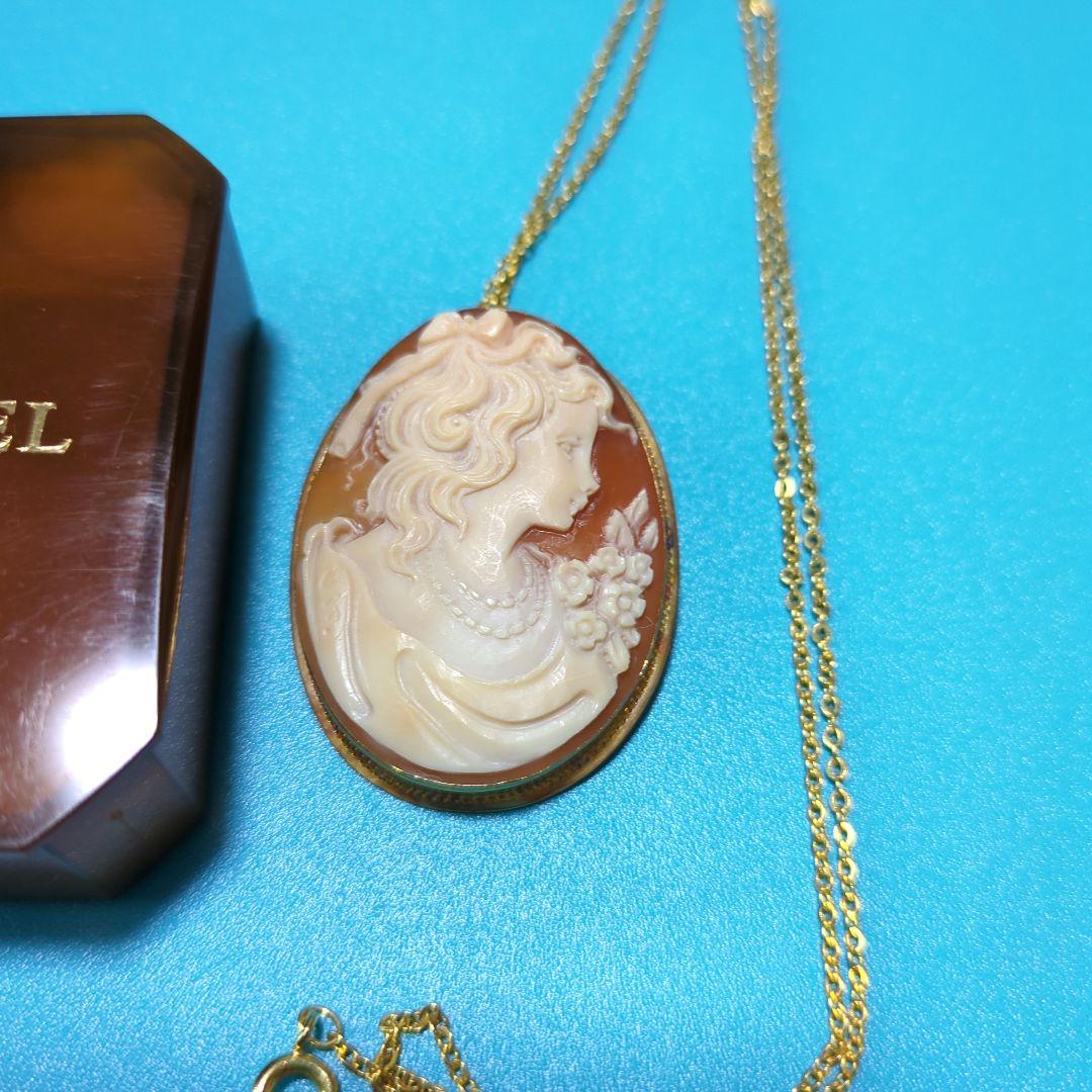 カメオ　ブローチ　ネックレス