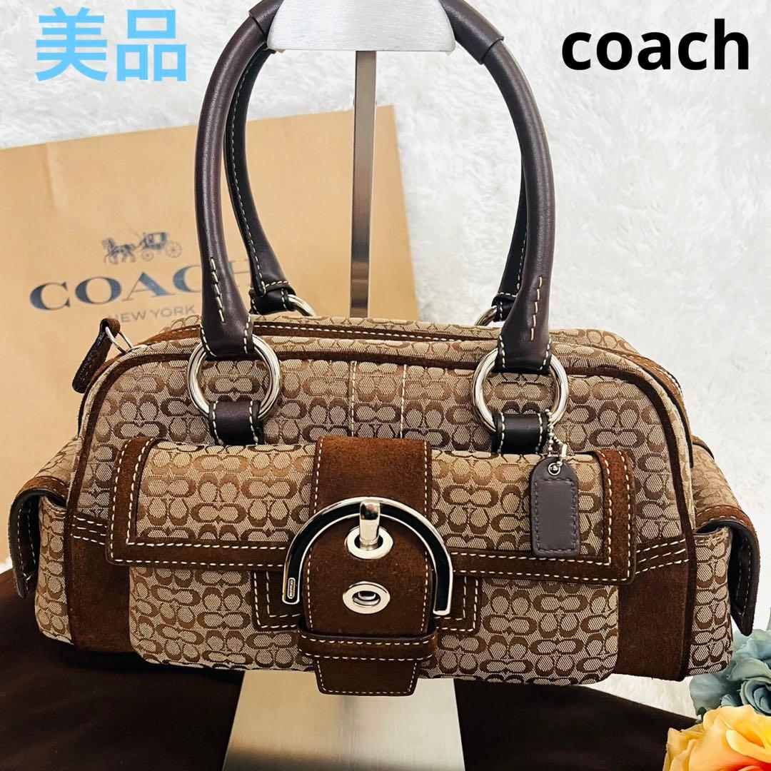 【美品】COACH コーチ ソーホー ミニシグネチャー ハンドバッグ