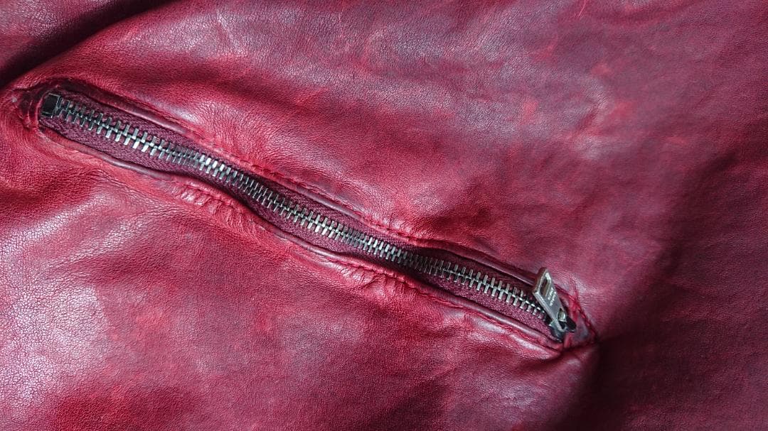 Giorgio Brato 赤 レザー シングルライダースジャケット