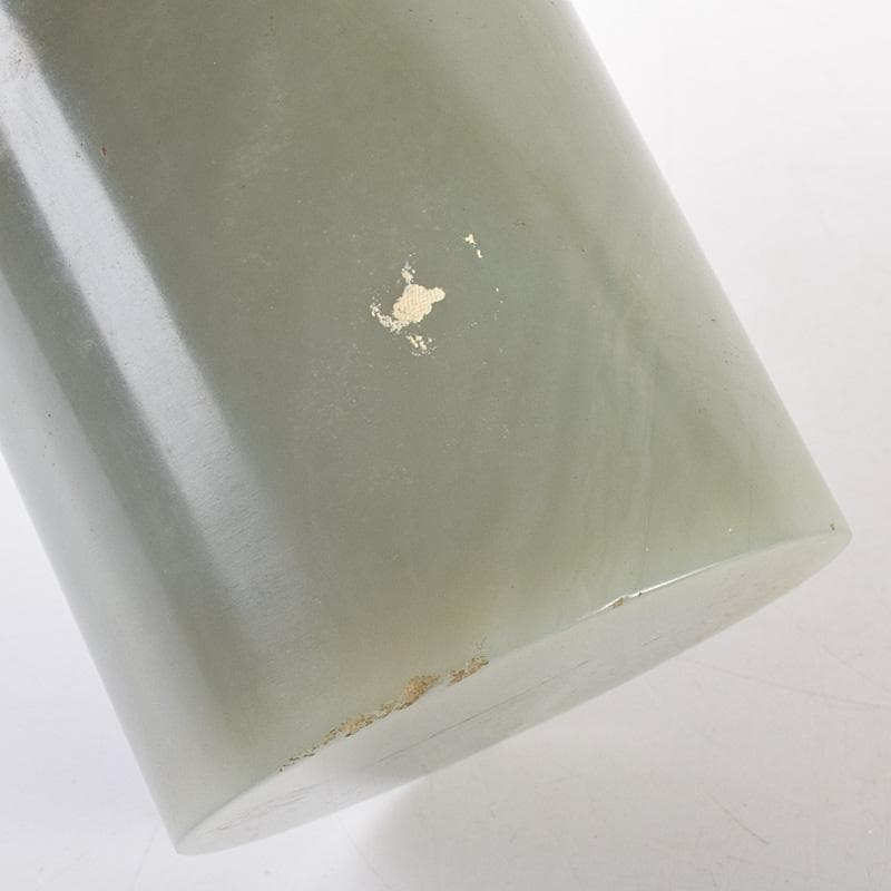 中国　玉石彫刻　蓮刻　玉器　筆筒　二点まとめて　C　R7634